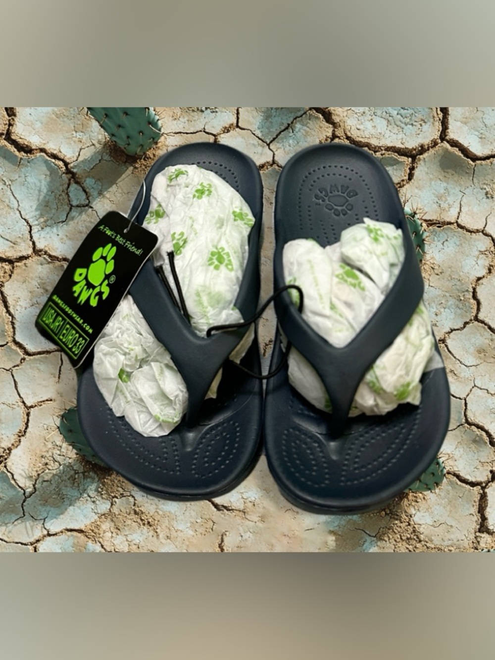 Dawgs Deep Navy Foam Thong Sandals size 1 kids
